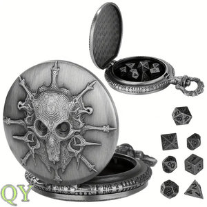 YY Caja Metálica Para Dados Con Relieve De Dragón Y Esqueleto Pirata Diseño Fantasy Para Coleccionistas RPG - Product Image 2
