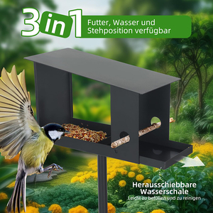 Station d'alimentation pour oiseaux JH-Mech de haute qualité, résistante à la rouille, robuste, à alimentation ouverte, en forme de dôme vertical, en acier au carbone - Product Image 2