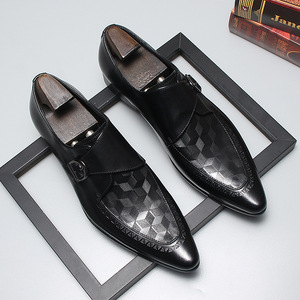 Elegantes <span class=keywords><strong>Zapatos</strong></span> Monk Strap <span class=keywords><strong>de</strong></span> Estilo Británico para Hombre, Casuales <span class=keywords><strong>de</strong></span> Negocios, con Punta en Pico, Acabado Brillante, Formales, Modernos, Transpirables y Duraderos para Primavera - Product Image 3