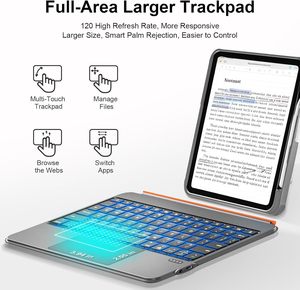 Casing Keyboard 360 Derajat Putar Portabel Baru untuk iPad Pro 11 Generasi ke-2 2020 dengan Penyangga Pensil Backlit dan Trackpad - Product Image 4