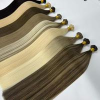Extensions de cheveux en kératine, pointe en V, qualité supérieure, cheveux humains pré-collés à pointe plate