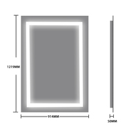 Miroir de salle de bain à LED Miroir rétroéclairé à LED pour salle de bain Miroir de courtoisie 3 couleurs à intensité variable et anti-buée avec lumières