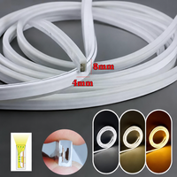 Ruban LED néon fin 4 mm DC12V, diffuseur en tube de silicone flexible, éclairage encastré pour étagères, armoires, extérieur
