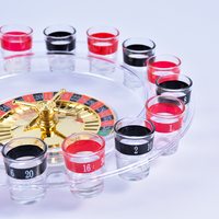 Jeu de roulette russe avec roue de roulette transparente et 16 verres à liqueur, fête amusante pour adultes
