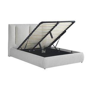 Camas dobles de lujo con estructura de madera moderna tapizada en tela, tipo otomana, tamaño queen, king y matrimonial, con caja de almacenamiento, 180x200 - Product Image 5