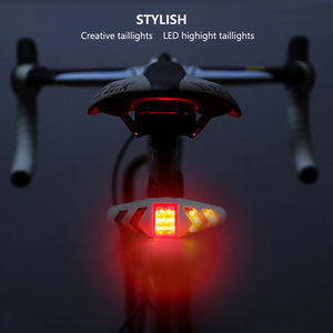 De Nuan Bicycle Rear Light LED <b>Wireless</b> Remote Control Turn Signal <b>Lamp</b> Cycling Waterproof IPX4 Rechargeable Battery Plastic 4 - Product Image 4