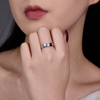 Bague en moissanite trèfle à quatre feuilles de 0,18 CTW, argent sterling S925, micro-pavée, bijoux fins de luxe