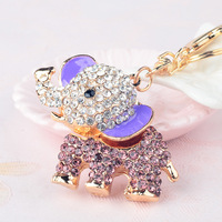 Porte-clés éléphant scintillant en strass, mignon, breloque de sac, pendentif de voiture, décoration de sac à main pour femme, cadeau