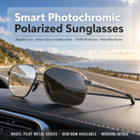 Lunettes de Conduite Haute Qualité en Métal Personnalisées Polarisées à Vision Nocturne, Lunettes Solaires Photochromiques pour le Jour et la Nuit