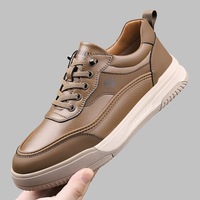 Chaussures décontractées en cuir pour hommes, prêtes à être expédiées, à lacets, couleur unie, deux couleurs disponibles, petites commandes acceptées, livraison rapide