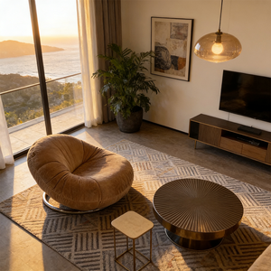 Poltrona Sacco Oversize di Lusso, Divano Singolo Ergonomico Imbottito Circolare, Design per Arredamento Camera da Letto e Salotto - Product Image 5