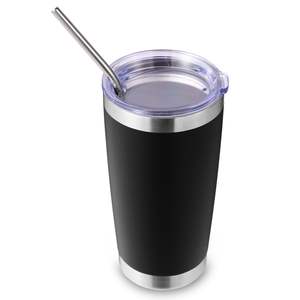 Vaso Térmico de 20 oz con Asa y Pajita, Vaso Aislado de Doble Pared con Tapa y Pajita |   Hecho de Acero Inoxidable - Product Image 5