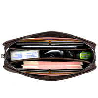 Sac à main pour homme de grande capacité, sac à main de mode pour homme, en cuir PU souple, fermeture à glissière, imperméable, antivol, sac à main de haute qualité