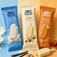 Emballage personnalisé pour bâtonnets de crème glacée de qualité alimentaire, sacs en plastique pour aliments congelés, feuille d'aluminium, sacs à popsicles scellés à l'arrière, OEM