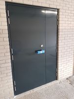 Porte en acier ignifugée avec fenêtre d'observation, verre coupe-feu, peinture écologique, couleur personnalisée, garantie 1 an, école, hôpital, centre commercial