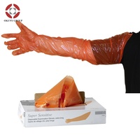 Vache vivante Friesian, Holstein, heifs, Collection de semis, gants PE, Guantes de Latex steril