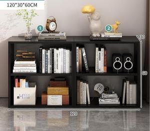 ชั้นหนังสือที่ใช้กับผนังสีดำตู้หนังสือต่ำชั้นวางพื้นในห้องนั่งเล่นตู้แขวนผนังตาข่ายตู้เก็บของ - Product Image 6