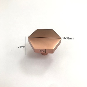 Modern Sharp Six-angle furniture <strong>cabinet</strong> drawer hexagon pull handles <strong>knob</strong> with Brush Brass <strong>gold</strong> and rose <strong>gold</strong> color - Product Image 4