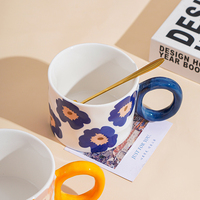 Vendeur chaud en 2025 mignon 350 ML fleur tasse argile céramique Kawaii tasse à café eau bureau Niche personnalisé café eau tasse à thé