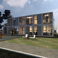 Maison modulaire préfabriquée de luxe à 2 étages en acier, entièrement meublée, transportable, en kit, type conteneur maritime