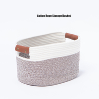 Panier de rangement pliable promotionnel en corde de coton écologique pour salon et chambre – Rangement pour cosmétiques, collations et articles divers