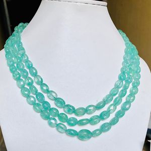 Cuentas de forma de Mani ovaladas de Esmeralda rusa Natural de alta calidad, collar de boda de Esmeralda verde, cuentas de piedras preciosas, Stock limitado - Product Image 2