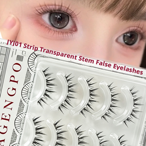 <span class=keywords><strong>Faux</strong></span> <span class=keywords><strong>cils</strong></span> de luxe monobloc en fibres végétales naturelles, tige transparente, <span class=keywords><strong>cils</strong></span> paresseux, vente en gros, OEM, logo personnalisé, marque privée, en bande - Product Image 4