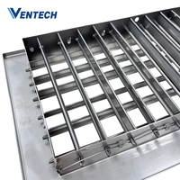 Grille d'aération latérale Ventech HVAC en acier inoxydable à double déflection réglable pour l'alimentation et la circulation de l'air dans les bâtiments de bureaux