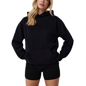 High Quality French Cotton <b>Baggy</b> Gym Sports Jogger Hooded Solid Front Logo Plus Size <b>Women's</b> Hoodies Sweatshirts Fleece Hoodie - Product Image 5