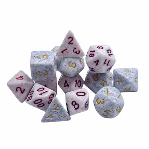 Personalizado cargado precisión impreso grabado D6 mármol D8 8 lado 2 colores alfabeto Pip Logo D 20 D20 19mm 20mm 8mm Casino Core dados - Product Image 1