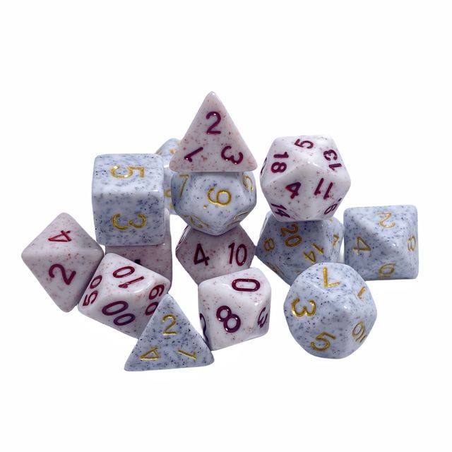 Custom Loaded Precision Printed Engraved D6 Marbled D8 8 Side 2 Color Alphabet Pip Logo D 20 D20 19mm 20mm 8mm Casino Core Dice