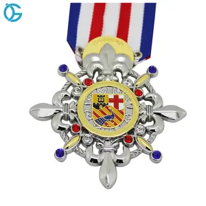 Горячая продажа роскошное Королевство подгонянное мягкая эмаль спортивная награда медаль с сапфиром