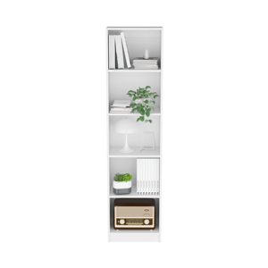 DB Vinton XS Compact <b>White</b> Bookcase with Multiple <b>Shelves</b> XS Series Bookshelf - Product Image 4