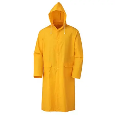 Juego de trajes de lluvia impermeables para hombre, ropa de trabajo de PVC y poliéster de China con forro de poliéster, precio más barato