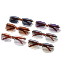 Nouvelles lunettes de soleil carrées sans monture de style rétro unisexe, protection UV400, tendance, marque Qianyuan