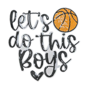 Patch di basket con Logo personalizzato per ragazzi <span class=keywords><strong>facciamo</strong></span> questo ferro su patch di design con ricami di paillette sportive Glitter - Product Image 1