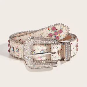 Hebillas de Cuero Personalizadas de Alta Resistencia con Calavera de Aleación Removible y Cristales Brillantes de Arcoíris para Niños de Marcas Famosas - Product Image 6
