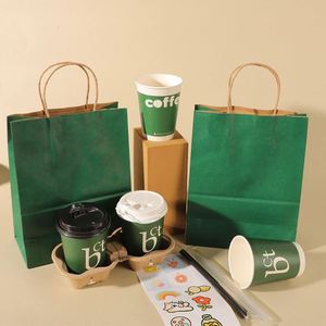 Bolsa de Regalo de Papel Kraft, Bolsa Comercial con Logotipo Personalizado, Publicitaria, con Asa, de Cartón Blanco Grueso, para Llevar, Acepta Personalización - Product Image 1