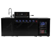 Fabrication d'îlots de cuisine extérieurs modulaires en acier inoxydable, ensembles de barbecues, cuisinières BBQ, armoires de cuisine extérieures personnalisées