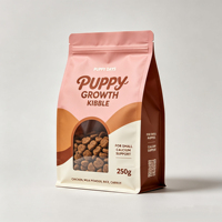 Sacs à friandises pour chiens personnalisés de qualité supérieure, sachets refermables à fond plat, emballage pour aliments pour animaux de compagnie avec fermeture éclair, fenêtre transparente, friandises pour chats