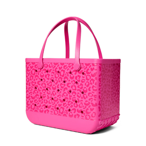 Bolsa de Playa de EVA con Estampado de Leopardo Rosa, Impermeable, Gran Capacidad, Bolso de Mano de Goma para Mujer, Lavable, Verano, Logotipo Personalizado - Product Image 1