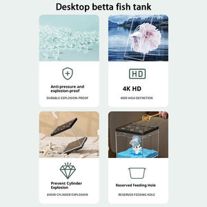 Fish Tank Sala Pequeno Armazenamento Doméstico Multi Funcional Betta Fish tank Desktop Cenário Aquário - Product Image 4