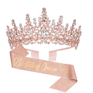 DRESHOW Corona e Fascia con Strass per Festa di Compleanno, Accessori per Capelli e Decorazioni per Donne e Ragazze - Product Image 3