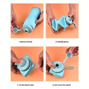 Botella de Agua Plegable de Silicona de Grado Alimenticio de 600 ml, Reutilizable, Ecológica, Libre de BPA, para Deportes y Viajes - Product Image 3