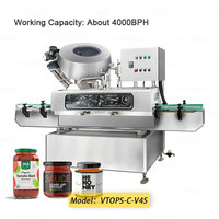 Capuchon métallique automatique VTOPS pour bouteille en verre Twist off Capper Jar Metal Cap Steam Vacuum Capping Machine