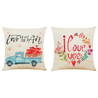 Housse de coussin personnalisée en polyester pour la Saint-Valentin, impression par sublimation, housse de coussin de canapé, 45x45