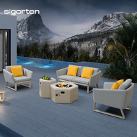 Sigarten Ensemble de mobilier d'extérieur en aluminium Ensemble de canapé de jardin Chaise Mobilier Patio Design d'extérieur Canapé moderne
