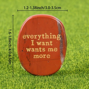 <span class=keywords><strong>Pierres</strong></span> de poche en cristal en gros, avec des sculptures de surface de «tout ce que je veux me veut plus», cadeaux de Noël - Product Image 2