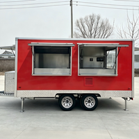 Camion-remorque alimentaire moderne et professionnel en fibre de verre et aluminium pour burritos et doner, avec hotte en acier inoxydable et caractéristiques personnalisables