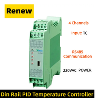 Controlador de Temperatura PID Ai-7048 D5, Módulo de Adquisición de Temperatura de Cuatro Canales Pt100, Termopar, Rs485, Riel DIN